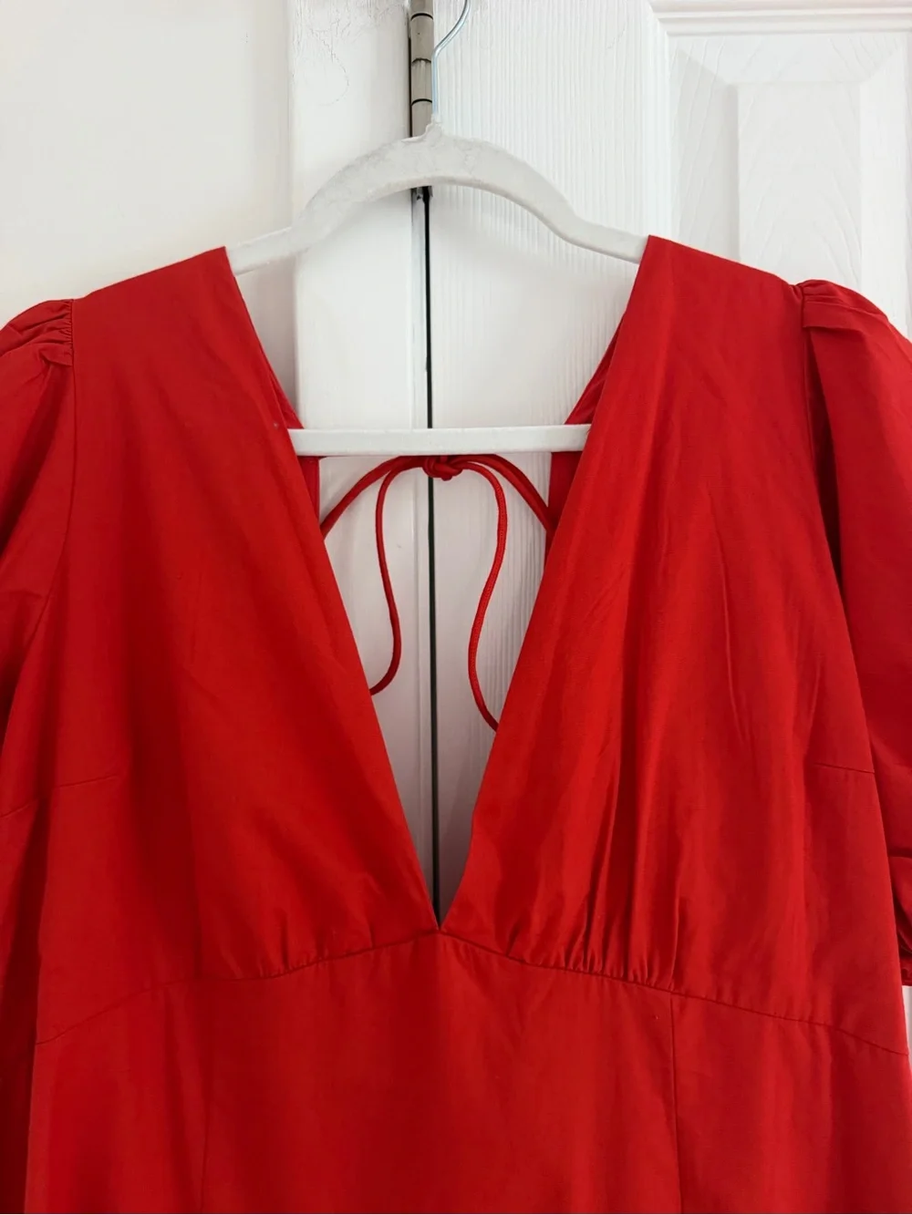 NWT Abercrombie Orange Puff Sleeve Poplin Midi Dress Wedding Fall XL